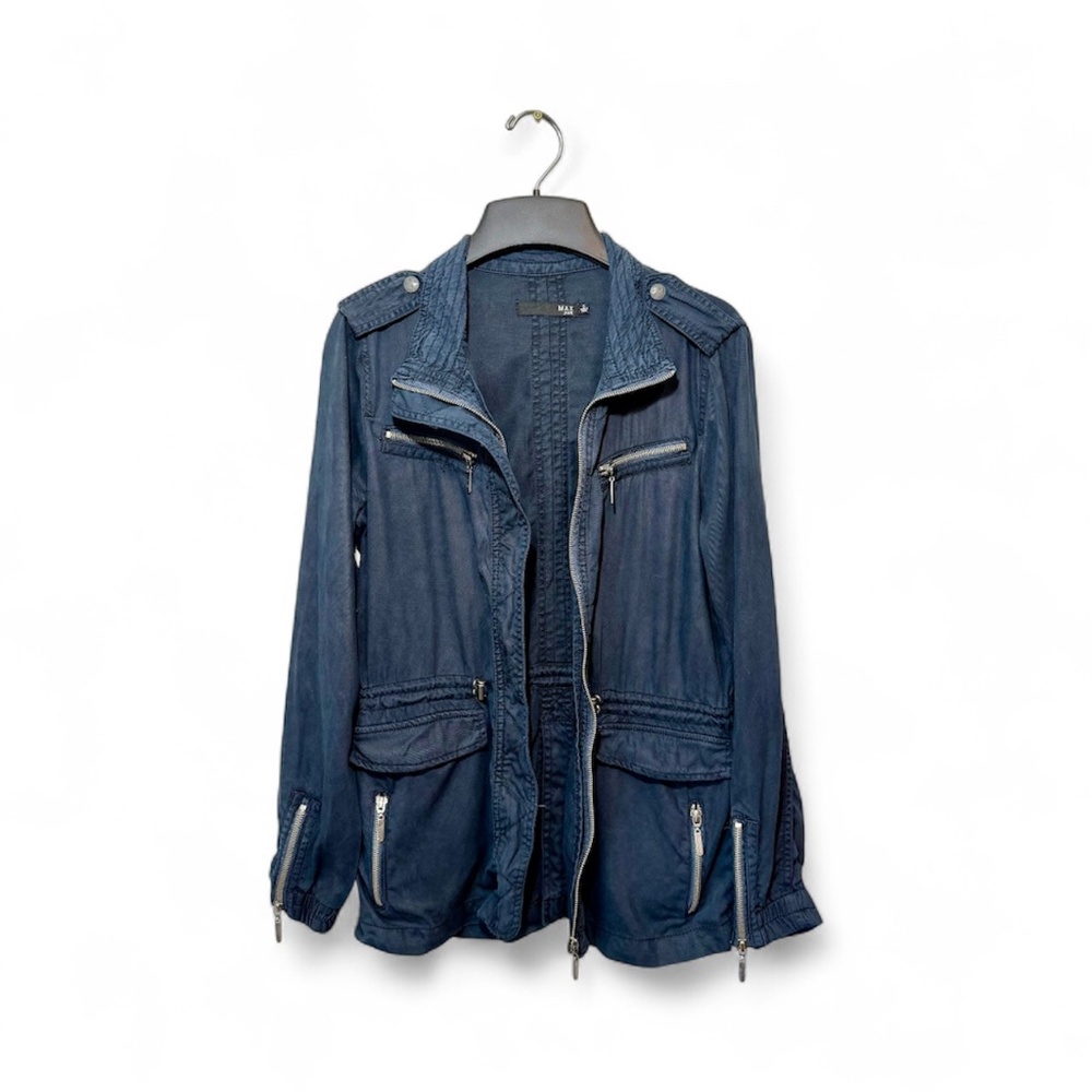Max Jeans Utility Coat Navy Blue Size S